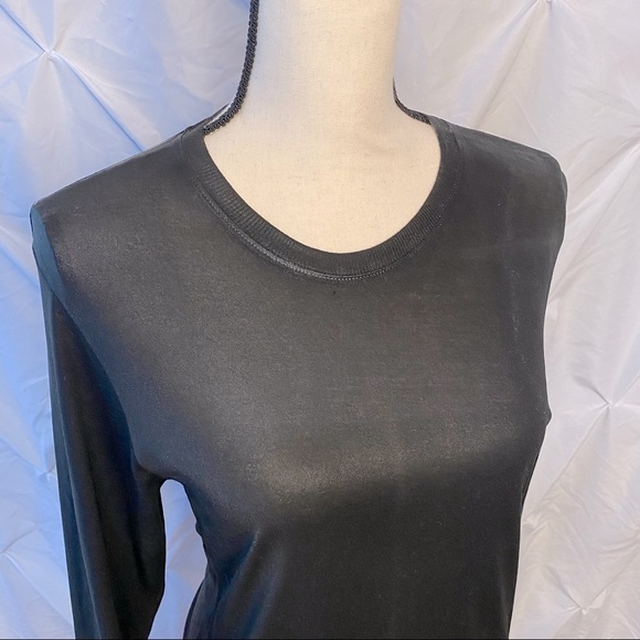 Helmut Lang | Sleek Coated Long Sleeve Top | Small - Picture 3 of 11